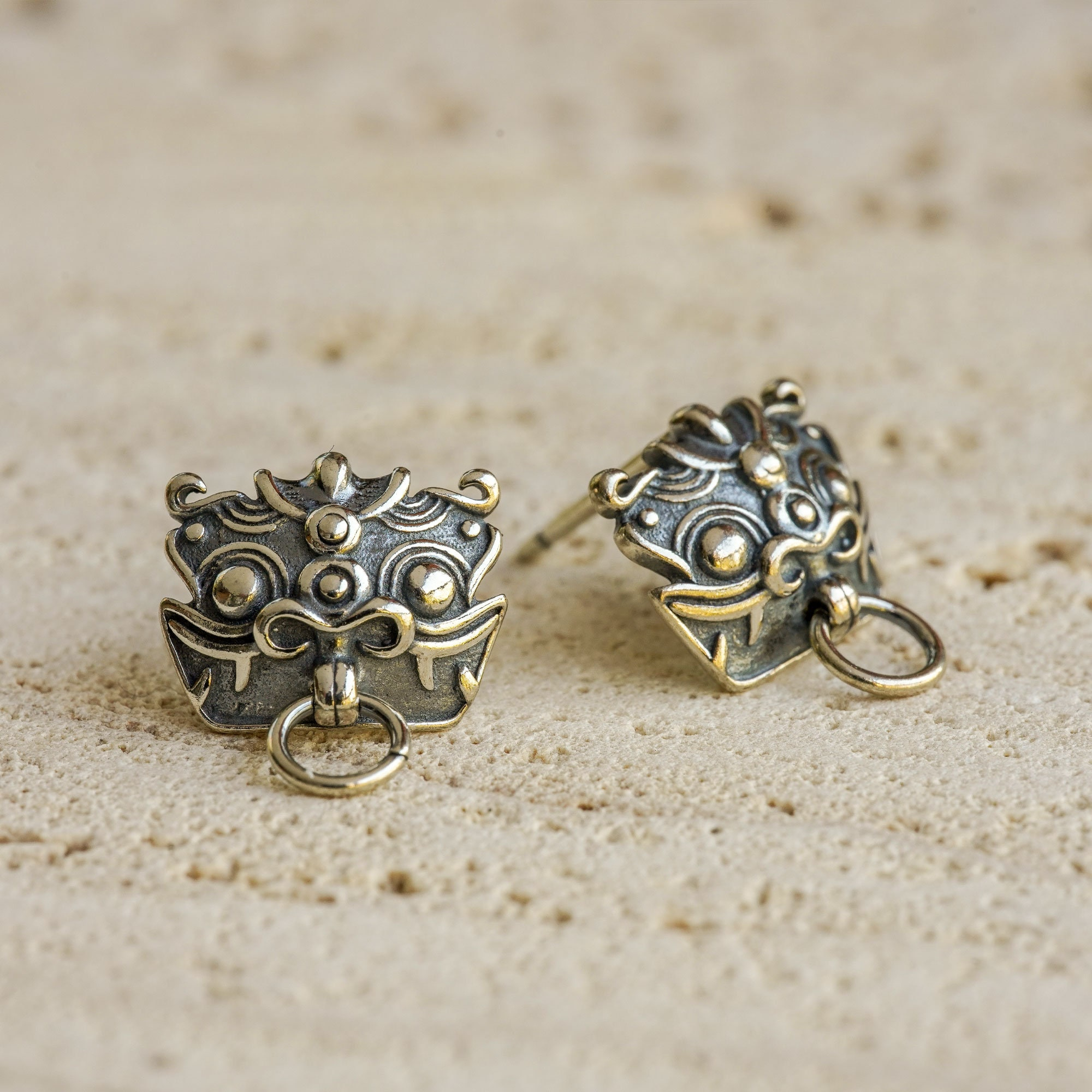 Pixiu Lucky Beast Stud Earrings