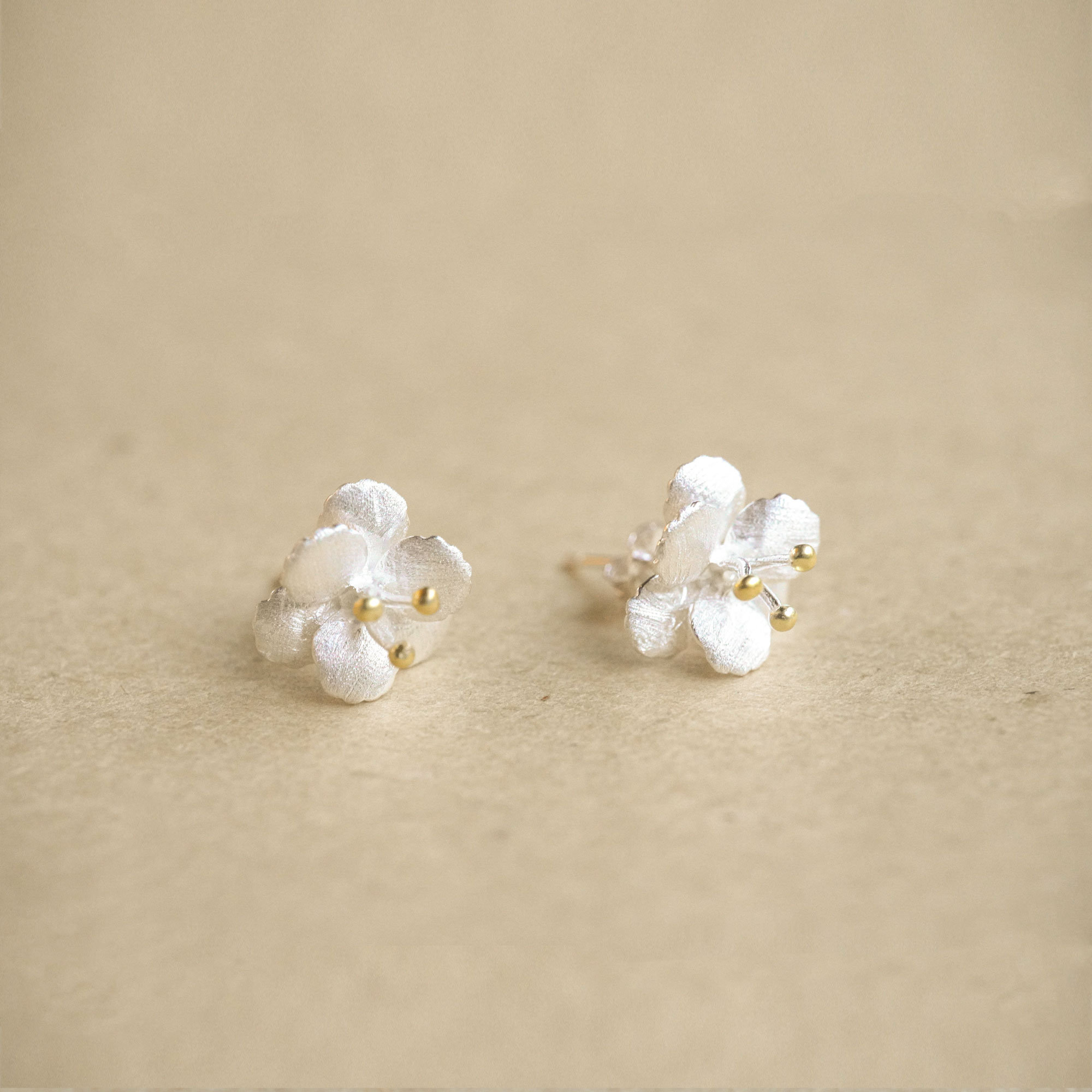 White Blossom Stud Earrings