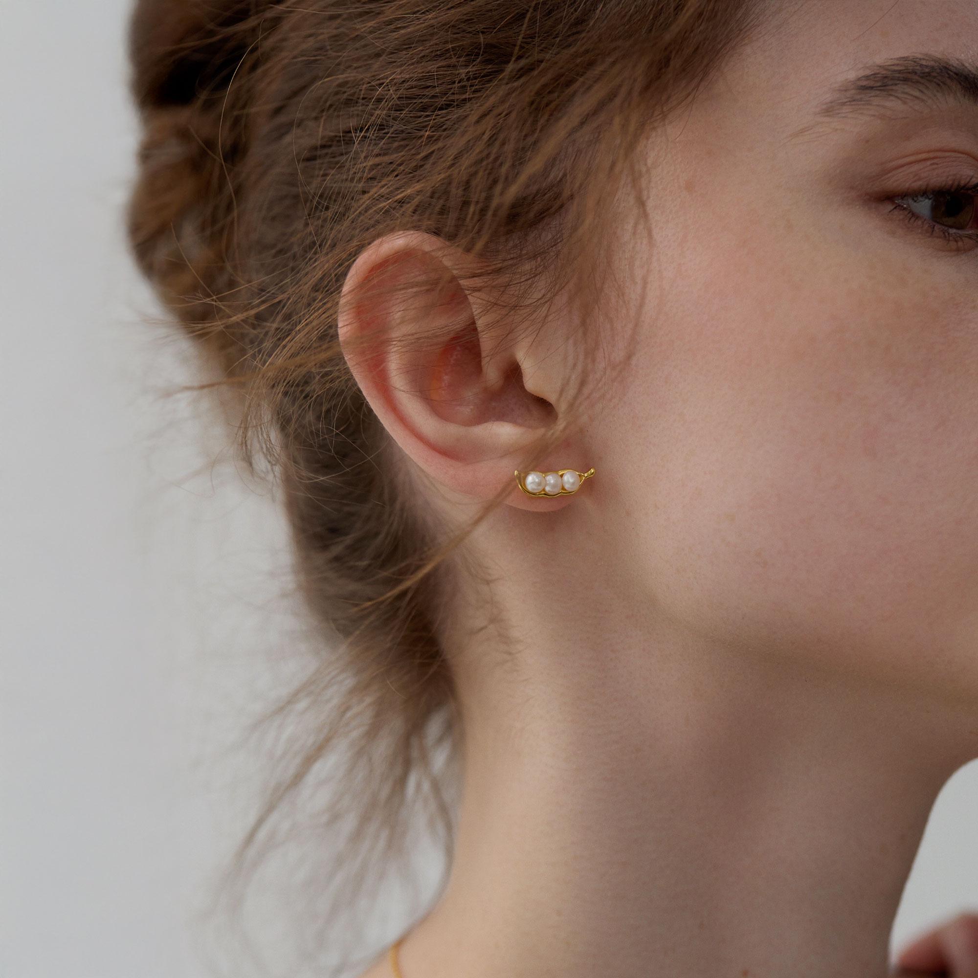 Pearl Accent Vegetable Earrings