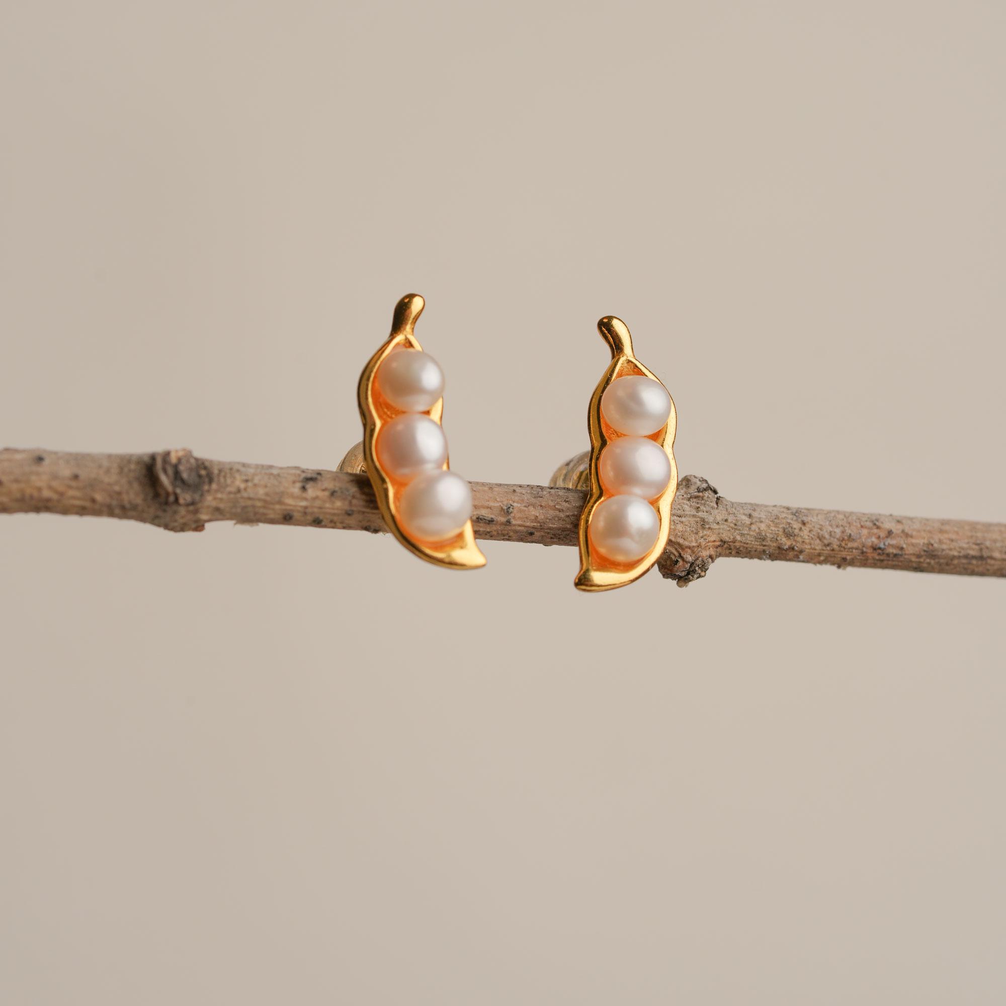 Pearl Accent Vegetable Earrings