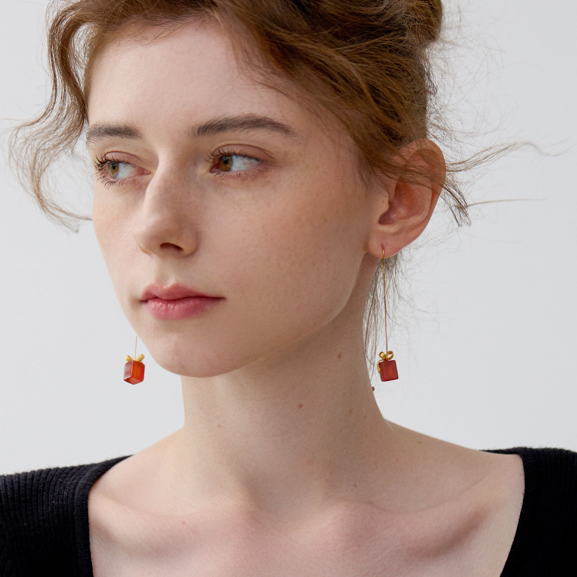 Red Gift Box Threader Earrings