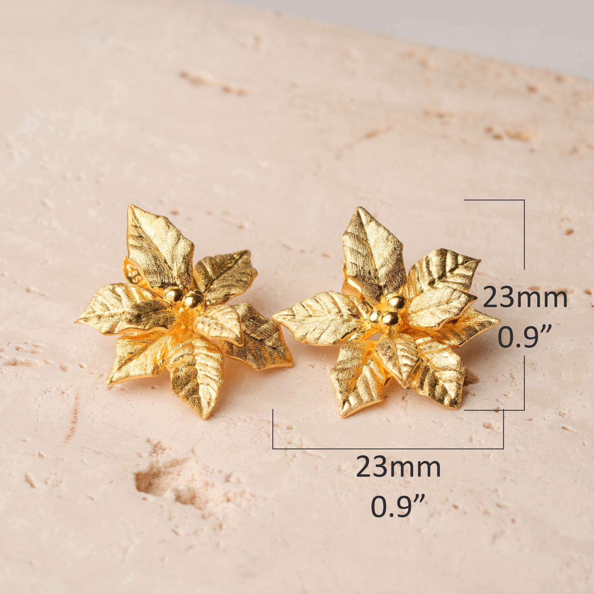 Gold flower earrings