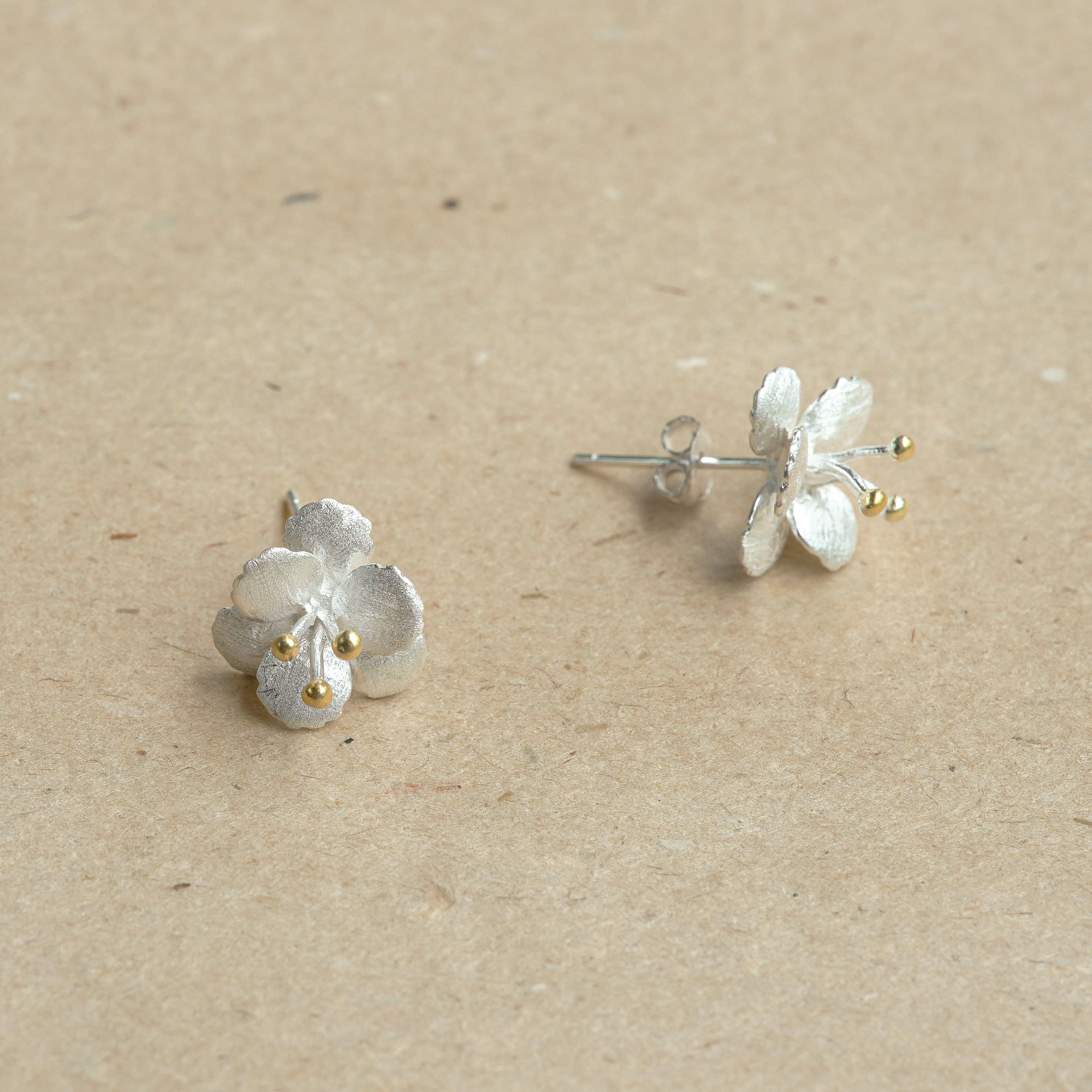 White Blossom Stud Earrings