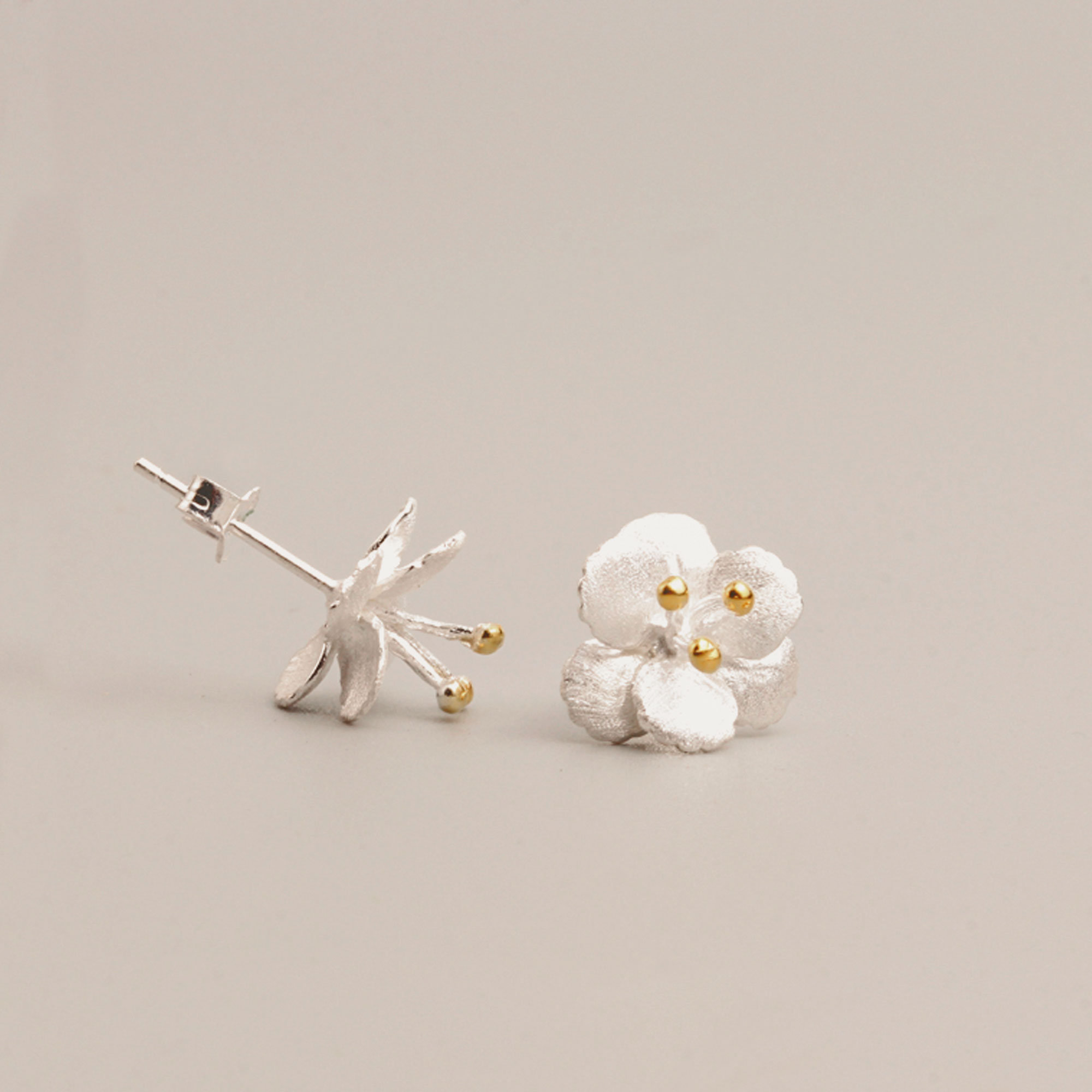 White Blossom Stud Earrings