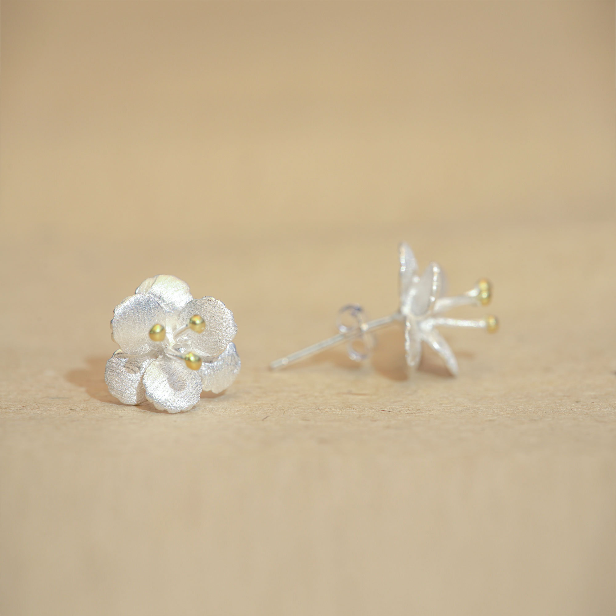 White Blossom Stud Earrings