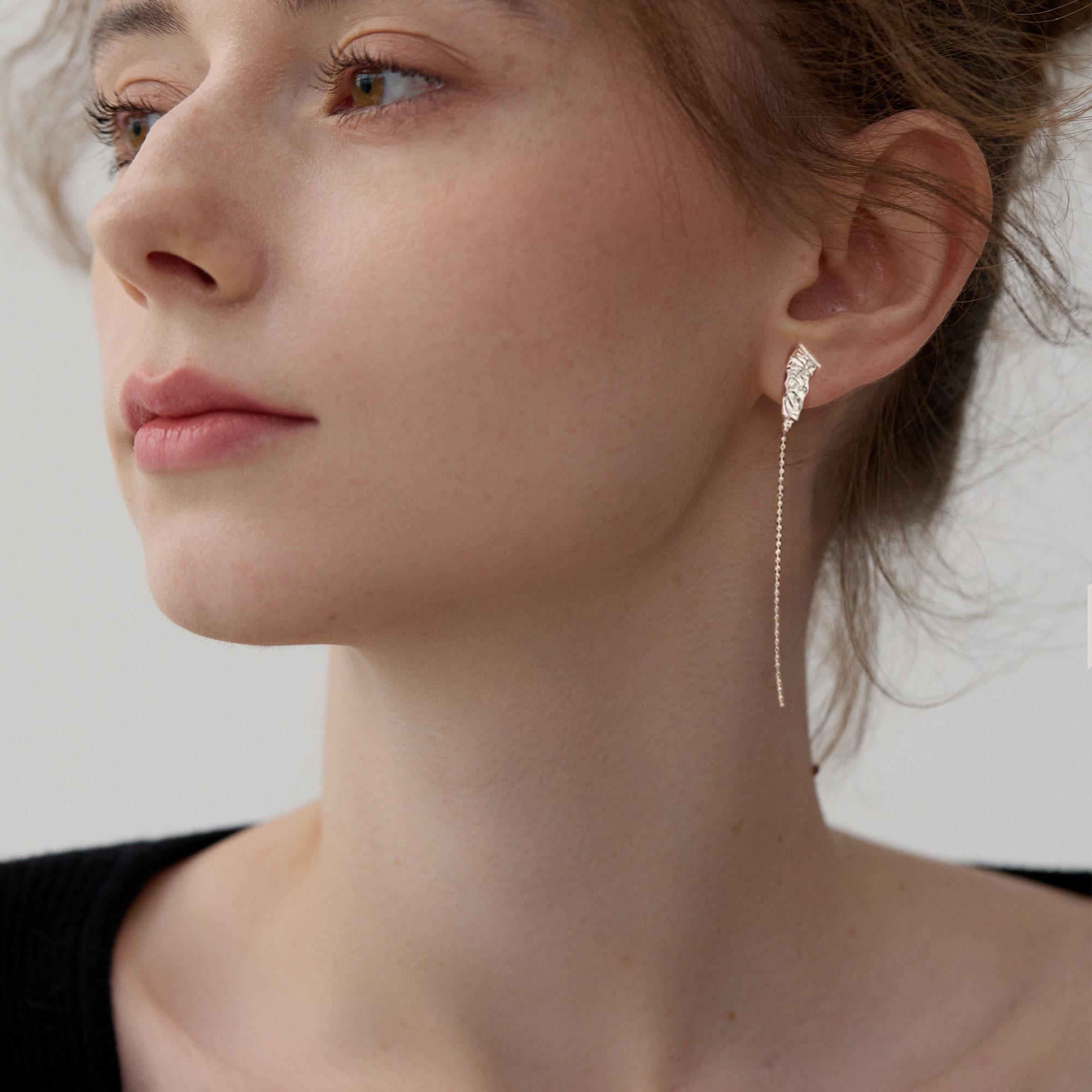 Asymmetric Chain Stud Earrings