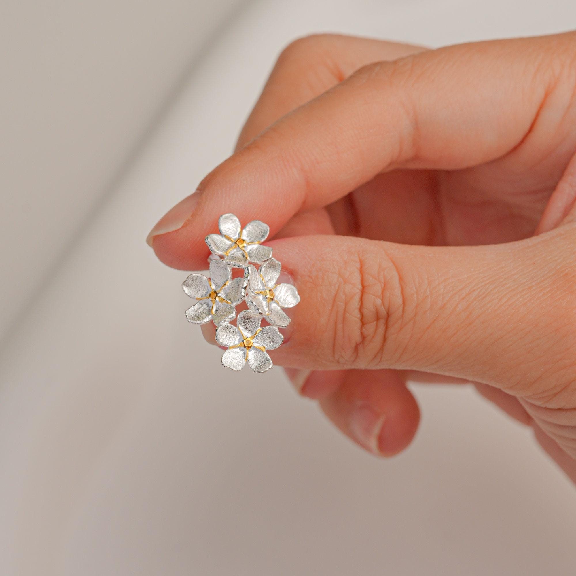 Triple Blossom Stud Earrings