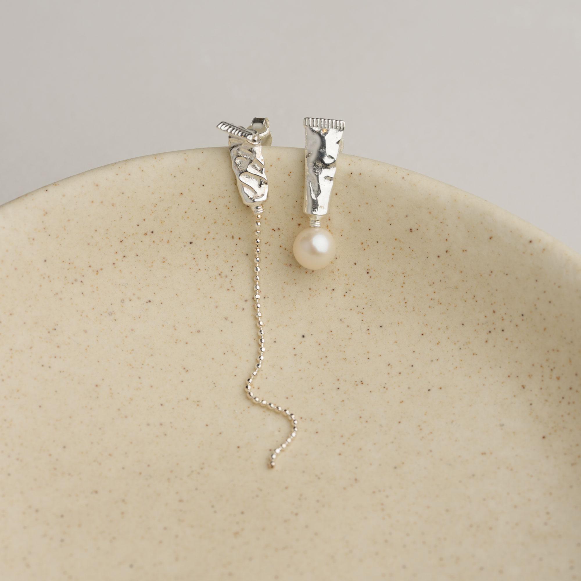 Asymmetric Chain Stud Earrings