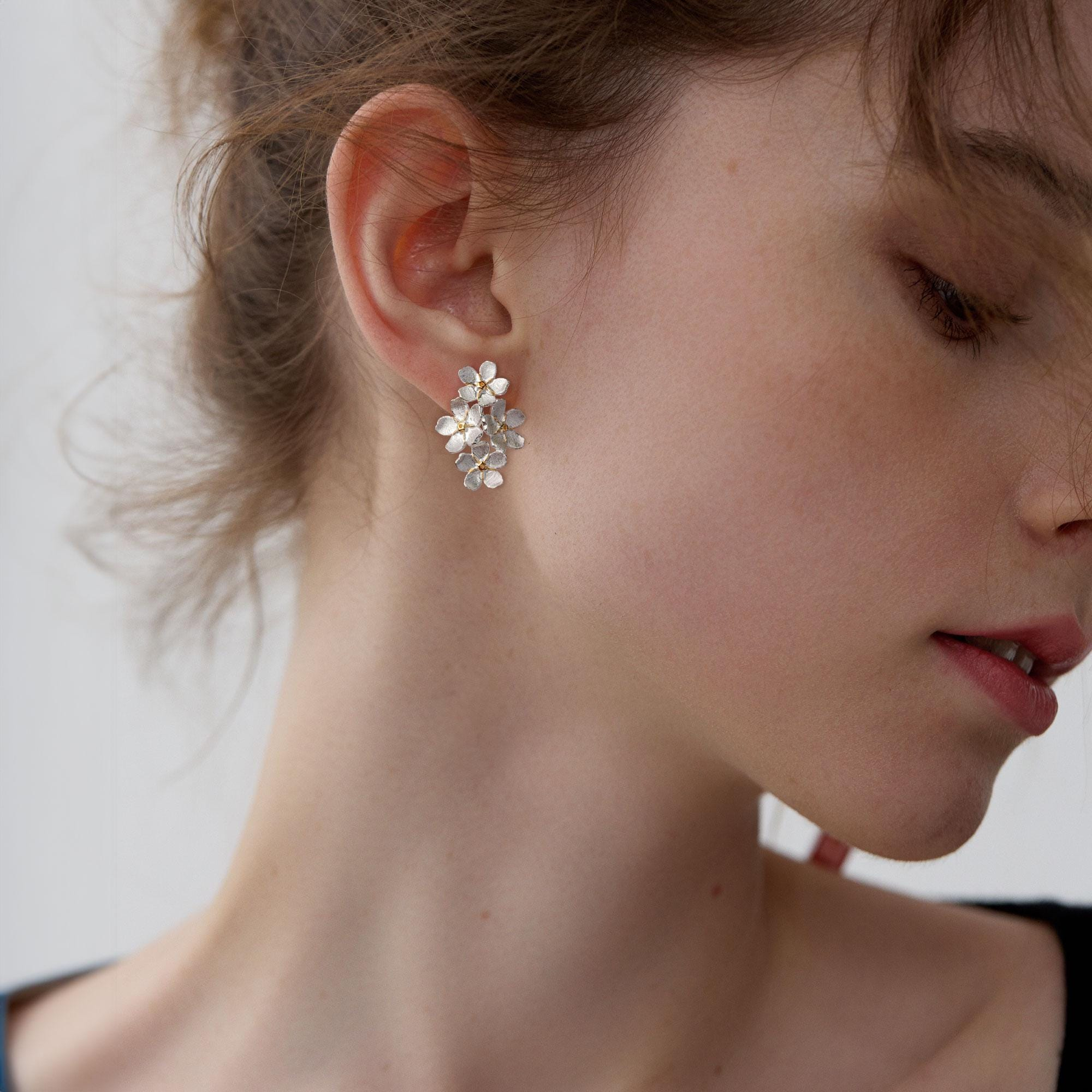 Triple Blossom Stud Earrings