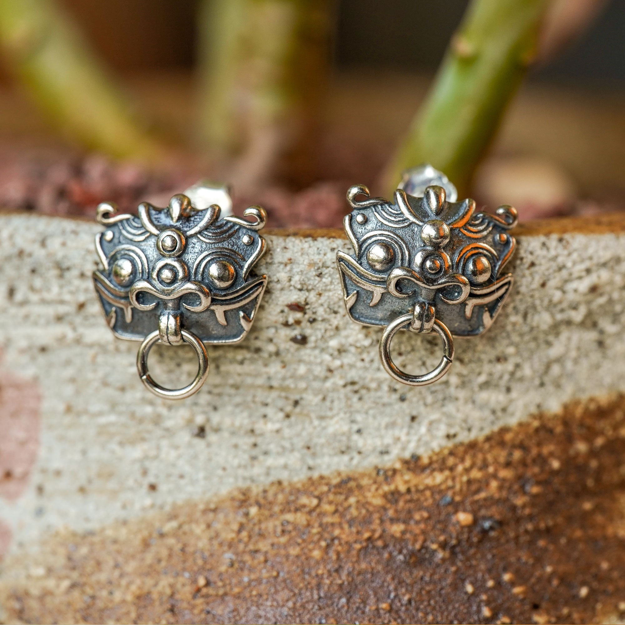 Pixiu Lucky Beast Stud Earrings