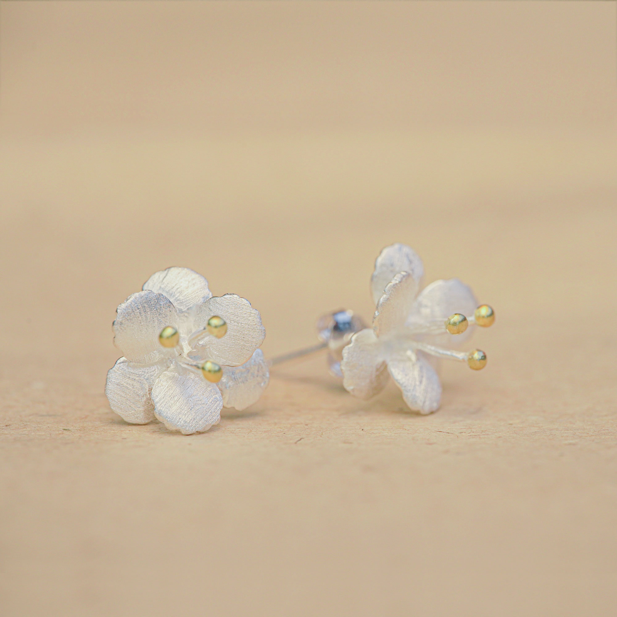 White Blossom Stud Earrings